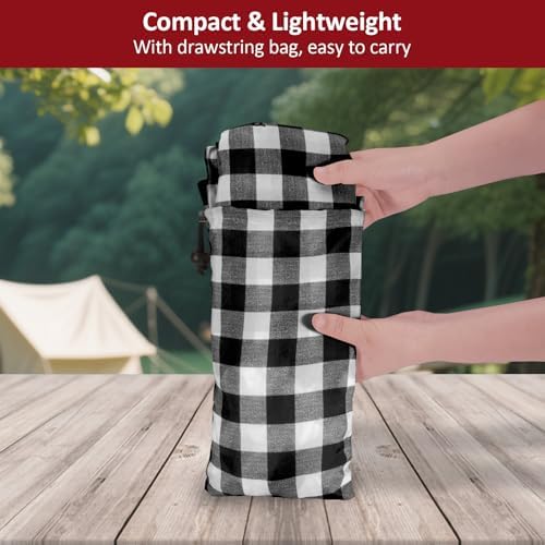8.5ft 102in Picnic Table and Bench Cover, 3 Pack, Black Checkered - Image 6