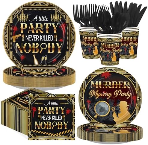 168 Pcs Murder Mystery Party Decorations Serves 24 by Greencian