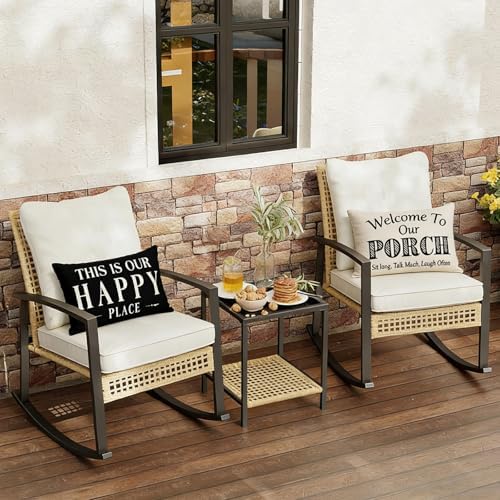 Black and White Welcome to Our Porch Outdoor Lumbar Pillow Covers Waterproof 12x20 Set of 2, Decorative Outdoor Lumbar Pillows 12 x 20, Front Porch Decor Patio Furniture Pillows (Without Inserts) - Image 5