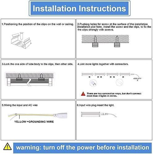 10Pack 4FT LED Shop Light - 50W 8000LM 6500K Linkable Clear Cover T8 LED Tube Light for Workshop, Warehouse, Basement - Plug and Play - Image 5