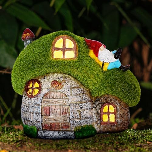 House Garden Statues with Solar Lights by ILLUMINEW