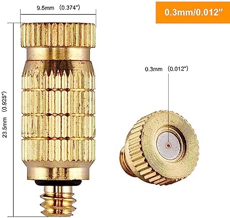 20pcs High Pressure Atomizer Nozzle Brass Misting Nozzles for Outdoor Cooling System, Landscaping, Greenhouse Irrigation, Air Humidification, Anti-Drip Fogging Spray Head(0.012"/0.3mm) - Image 2