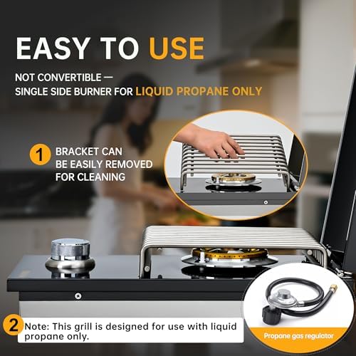 Built-in Side Burner for Outdoor Kitchen, Propane & Natural Gas, 304 SS - Image 6