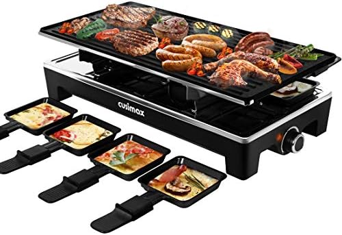 CUSIMAX Raclette Grill Electric Grill Table Portable 2in1 Korean BBQ Grill by CUSIMAX