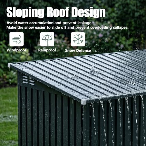 AirWire 6x4 FT Outdoor Storage Metal Shed with Reinforced Gazebo - Image 5