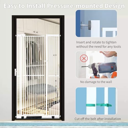 YZHDUXIU 71" Extra Tall Cat Gate, 48" Extra Wide Adjustable Gate - Image 4