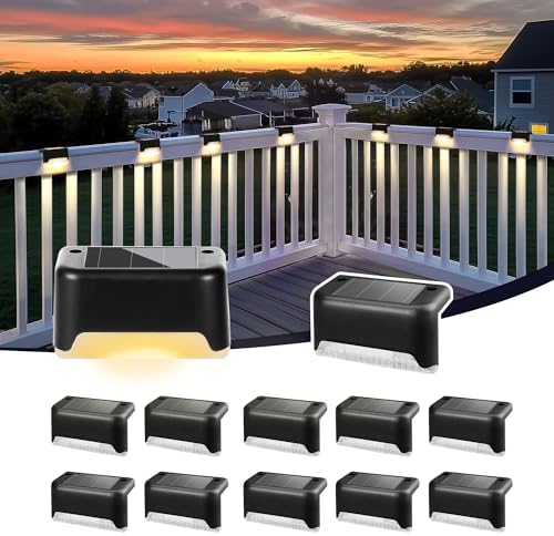 SOLPEX Solar Deck Lights Outdoor Waterproof LED 12 Pack, Warm White by Solpex
