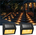 XLUX Warm White Solar Lights for Deck Step Fence, Black SST Housing, 2 Pack by %EF%BC%B8%EF%BC%AC%EF%BC%B5%EF%BC%B8