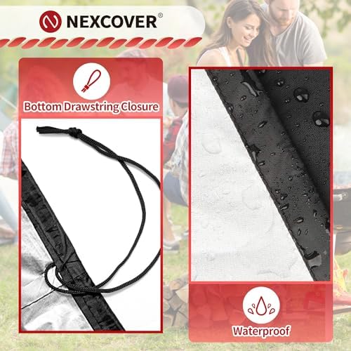 NEXCOVER Round Grill Cover -19.5” Dia for George Foreman Gfo3320 Gfo240 Crills, Dome Smoker Cover, Fade & UV Resistant Barbecue Cover,Waterproof BBQ Grill Cover, Black - Image 4