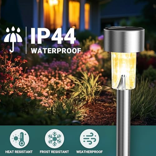 GIGALUMI Outdoor Waterproof Solar Garden Lights, 12 Pack Warm White - Image 4
