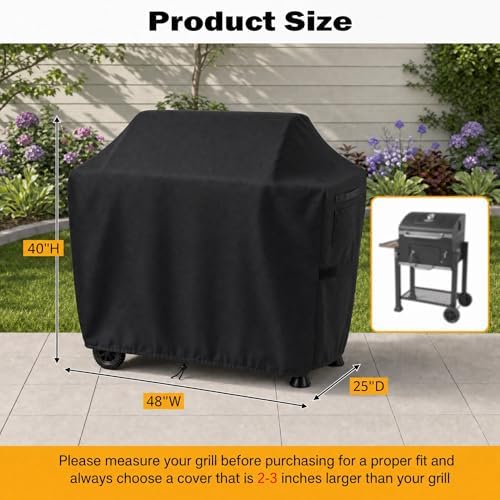 Grill Cover for Expert 24in Charcoal Grill - 48x25x40 Heavy-Duty - Image 2