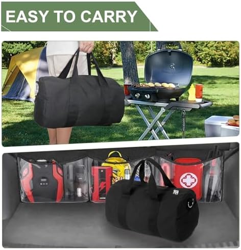 Grill Tool Storage, BBQ Tools Organizer - 18'' Lightweight Waterproof Storage Bag, Folding Design, with Inner Pockets & Shoulder Strap, for Camping, Tailgates, Outdoor BBQ Parties - Image 4