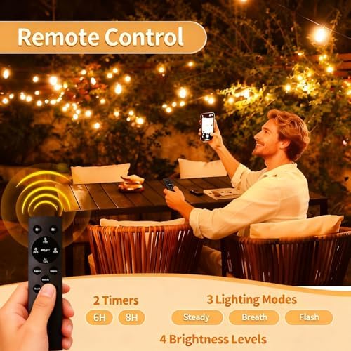 SANBEN Outdoor String Lights-50ft 25+1 G40 Bulbs Patio Lights with Remote - Image 2