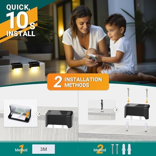 SOLPEX Solar Deck Lights Outdoor Waterproof LED 12 Pack, Warm White - Image 5
