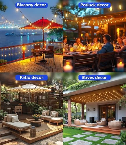 Tenmiro 120FT Outdoor String Lights, Ultra Long Waterproof 30+2 Edison Shatterproof Bulbs Led Outside Patio Lights for Porch Deck Garden Backyard Balcony Wedding Party Decor - Image 6