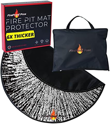 40 Inch Inferno Black Pattern Fire Pit mat. Decorative Heat and Ember Resistant Splatter Pattern Color Design. Fireproof mat for Protecting Wood Deck, Concrete, trex, Vinyl, and Grass. by FireProofPros