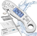 Meat Thermometer Digital - Fast Instant Read Food Thermometer for Cooking, Candy, Outside Grill, and Roast, Digital Food Thermometer with Backlight LCD & Calibration - Grey/Silver by ANDAXIN