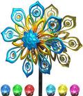 63" Solar Wind Spinners Outdoor, 13" Metal Kinetic Garden Art Decor by VUFOZ
