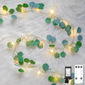 suddus 33FT 100LED Eucalyptus Garland Vines with Lights Plug in Clear Wire by SUDDUS