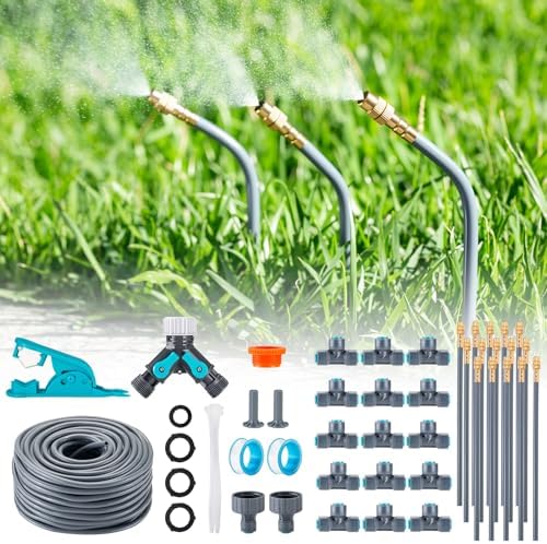 131FT Drip Irrigation System 1/4", 360° Adjustable Misting Kit for Outdoor by Unknown