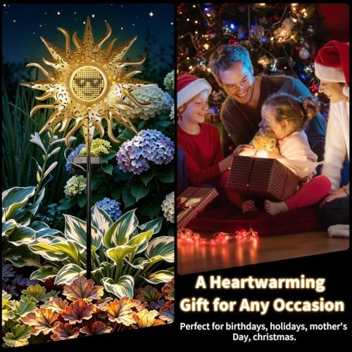 Solar Lights Outdoor Decor, Solar Sun Garden Decorations - Image 6