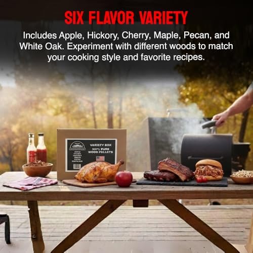 Carolina Cookwood 100% Pure Wood Pellet Variety Pack – 6-Pack (9 lbs), 100% USA-Sourced, Includes Apple, Hickory, Pecan, Maple, White Oak & Cherry, Perfect for Ninja Pellet Grills, Smoking & BBQ - Image 4
