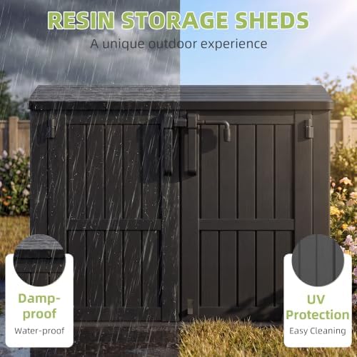 Bifanuo 36 Cu Ft Resin Outdoor Storage Shed, Horizontal Storage Cabinet - Image 6