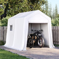 Aoxun 6x8x7 FT Outdoor Portable Storage Shed Tent for Motorcycle,White by Aoxun
