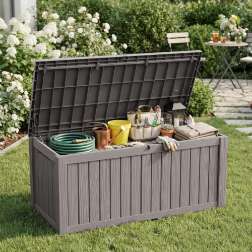 PatioZen 200 Gallon Deck Box Lockable Waterproof UV Resistant Grey - Image 6