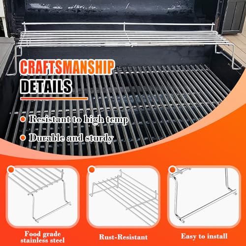 Hisencn Stainless Steel Warming Rack for Weber Genesis 300 Series - Image 3