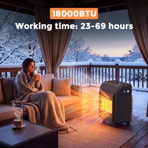 Jocoevol Propane Heater Outdoor 18000 BTU Portable Tank Heater Cordless - Image 2