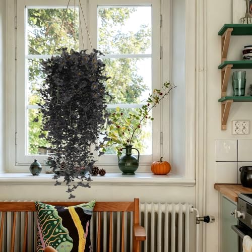 RECUTMS Black Hanging Flowers 3Pcs Artificial Petunias for Outdoors - Image 5