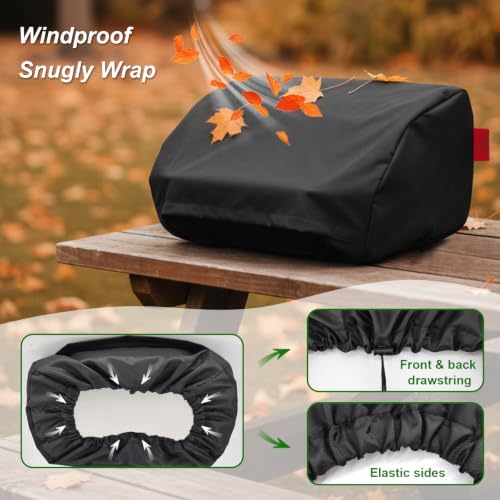 22" Walk-with Portable Tabletop Grill Cover with Overlapping Opening for Carry Without Removing, Waterproof 600D Portable BBQ Grill Cover for Cuisinart CGG-059/CGG-059A Gas Grill - Image 5