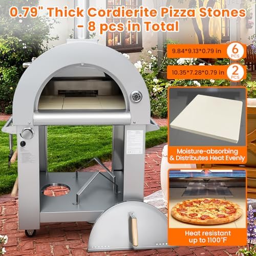 32.5" Dual Fuel Pizza Oven - Wood Fired or Propane Gas Fueled Outdoor Oven - Image 6