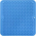 MicoYang Silicone Dish Drying Mat for Multiple Usage,Easy clean,Eco-friendly,Heat-resistant Silicone Mat for Kitchen Counter or Sink,Refrigerator or Drawer liner Lichen BlueL M 12 inches x 12 inches by MicoYang