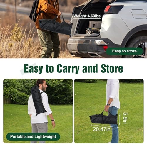 TeqHome Portable Camping Table, Camping Table Foldable with Carrying Bag, Ultralight Carbon Steel Beach Table Indoor Outdoor for Camping Picnic BBQ Beach Party Patio Fishing Carbon Steel - Image 4