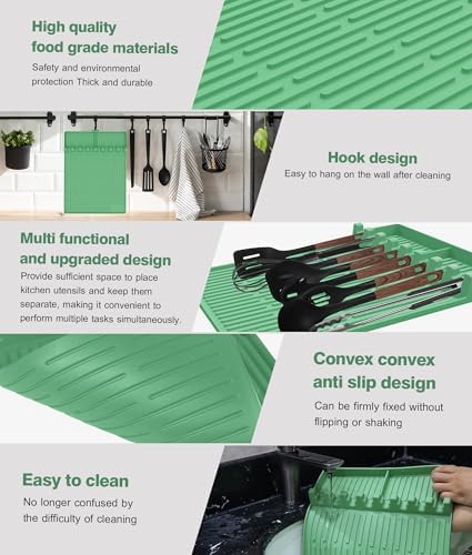 Silicone Grill Mat for Blackstone Griddle Accessories, 8-Slot Tool Mat - Image 5