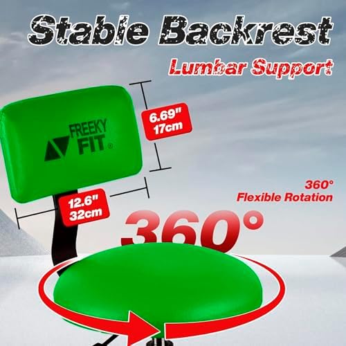 Shop Stool with Backrest, Mechanic Garage Stool for Workshop, Adjustable Shop Stools Chair, Padded Workbench Stools for Men Women, 300 LBS Capacity, 360° Swivel PVC Seat, Heavy Duty, Green - Image 5