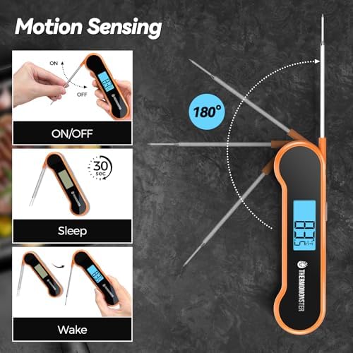 0.5 Sec Instant Read Meat Thermometer Digital for Cooking, Orange - Image 6