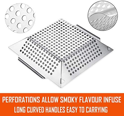 3 Pack Grill Baskets for Outdoor Grill, Heavy Duty Stainless Veggie Pan Set - Image 4