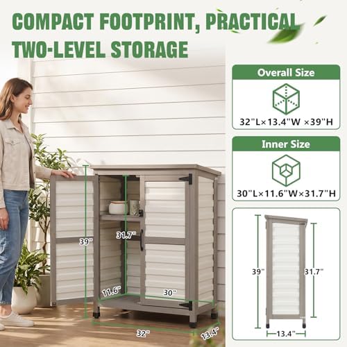 Ketive 32" Small Outdoor Storage Cabinet - Image 5