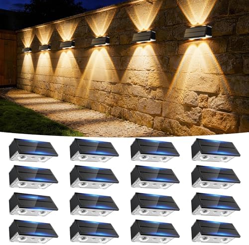 Solar Fence Lights Outdoor, 16 Pack Fence Solar Lights Waterproof by Unknown