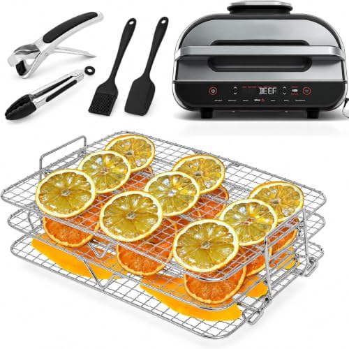Air Fryer Rack Compatible with Ninja Foodi Grill XL FG551 IG601 IG651 by Hoqqf