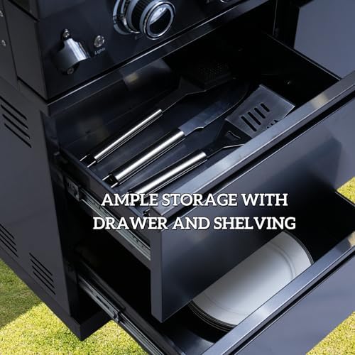 85'' Modular Outdoor Kitchen Island, 72000 BTU, LPG, Black - Image 5