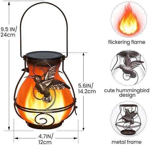 Solar Lanterns Outdoor Waterproof Hummingbird Hanging Solar Lantern - Image 6