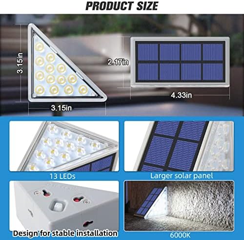 NIORSUN Solar Step Lights,6 Pack Cool White Solar Stair Lights Outdoor Waterproof IP67 Auto On Off,Solar Lights for Steps,Stair,Patio,Yard,Porch,Front Door,Sidewalk,Deck Decor - Image 6