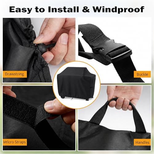 Grill Cover for Expert 24in Charcoal Grill - 48x25x40 Heavy-Duty - Image 3
