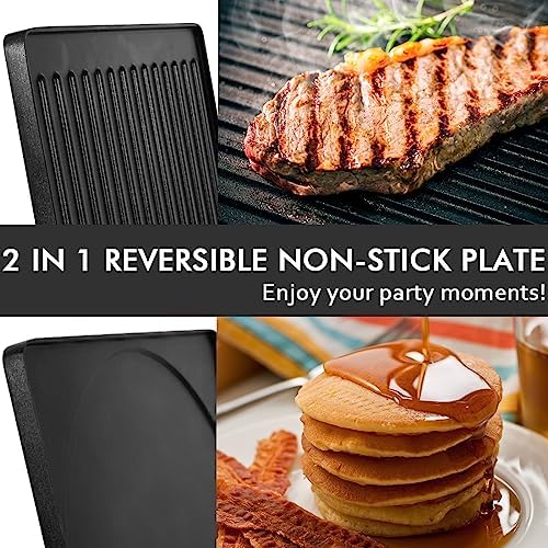 Raclette Table Grill, CUSIMAX Electric Indoor Grill Korean BBQ Grill, Black - Image 3