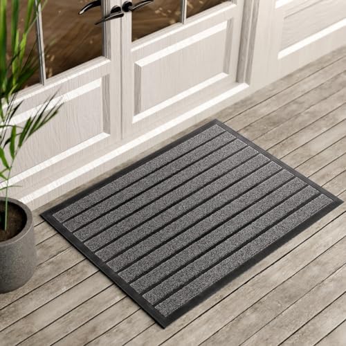ubdyo Extra Durable Door Mat Outside Entrance (36" x 24", Bright Grey) by UBDYO