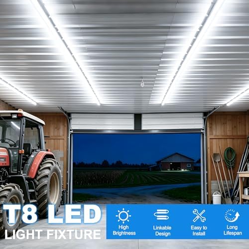 SHOPLED 8FT LED Shop Light, 80W 10800LM 6000K Linkable, Dual-Row LED Chips - Image 5